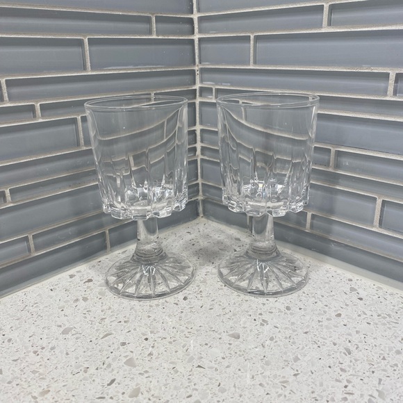 Royal Crystal Rock Other - Vintage Royal Crystal Rock RCR Zeus Wine Goblets Glasses Vertical Cut Set Of 2